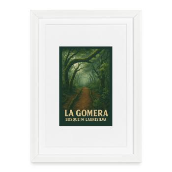 La Gomera Laurisilva Forest Trail - Framed poster (27 × 37 cm) - white - Front