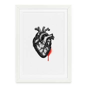 Le cœur d’un bûcheron en étain - Affiche encadrée (27 × 37 cm) - blanc - Devant