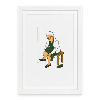 Chaussures de rechange de grand-mère - Affiche encadrée (27 × 37 cm) - blanc - Devant