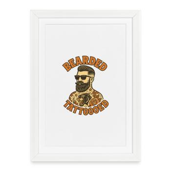 Bearded and Tattooed - Framed poster (27 × 37 cm) - white - Front