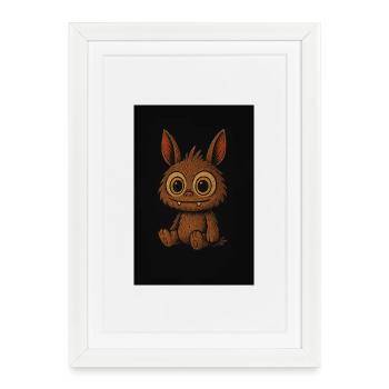 "Happy Little Beast" - Framed poster (27 × 37 cm) - white - Front