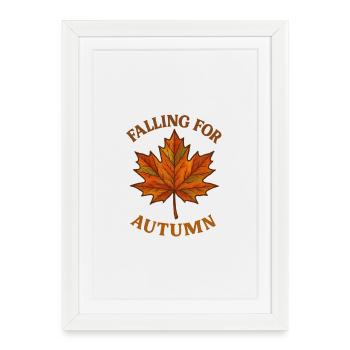 Tomber amoureux de l’automne - Affiche encadrée (27 × 37 cm) - blanc - Devant