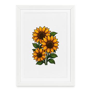 sunflowers - Framed poster (27 × 37 cm) - white - Front
