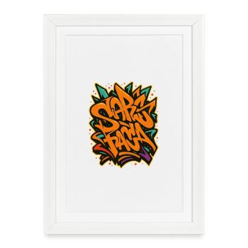 Graffiti Lettering Spray Art - Framed poster (27 × 37 cm) - white - Front