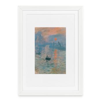 Paysage marin impressionniste Coucher de soleil - Affiche encadrée (27 × 37 cm) - blanc - Devant