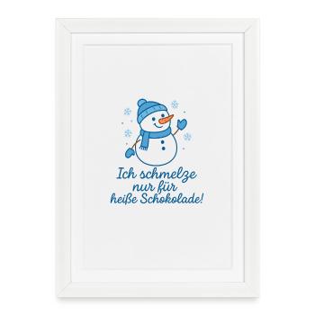 Snowman Melt, Hot Chocolate Christmas - Framed poster (27 × 37 cm) - white - Front