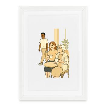 Coffee hour generations - Framed poster (27 × 37 cm) - white - Front