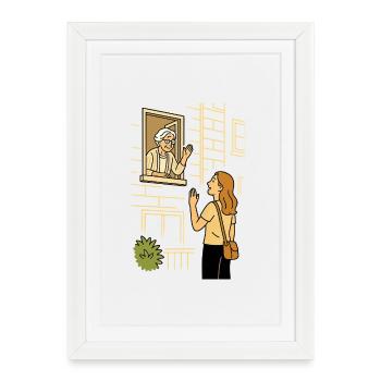 Accompagner Mamie Karin à la maison - Affiche encadrée (27 × 37 cm) - blanc - Devant