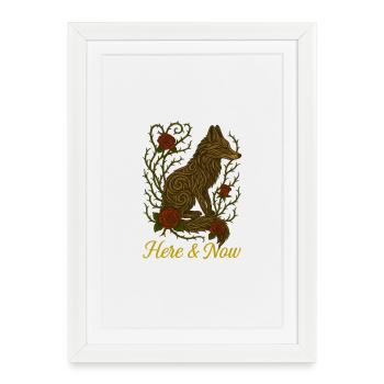  Renard Tribal - Here & Now - Affiche encadrée (27 × 37 cm) - blanc - Devant