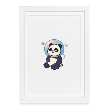 Space Dreamer Cosmic Panda - Framed poster (27 × 37 cm) - white - Front