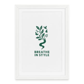 french inhale - respire en style - Affiche encadrée (27 × 37 cm) - blanc - Devant