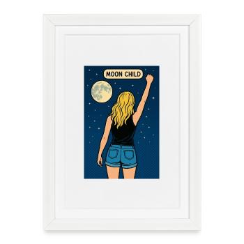 Moon Child – Héroïne parmi les étoiles - Affiche encadrée (27 × 37 cm) - blanc - Devant
