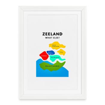 Carte des couleurs de la Zélande - Affiche encadrée (27 × 37 cm) - blanc - Devant
