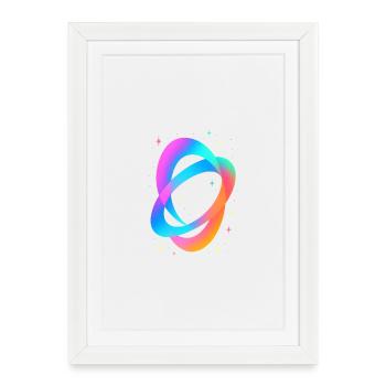 Future Fusion – Neon Flow Vibes - Affiche encadrée (27 × 37 cm) - blanc - Devant