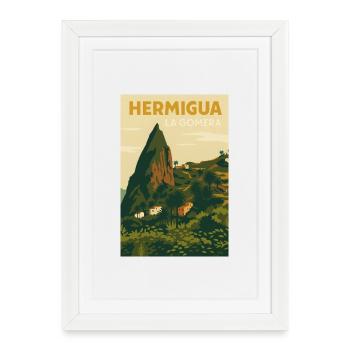 Hermigua - Affiche encadrée (27 × 37 cm) - blanc - Devant