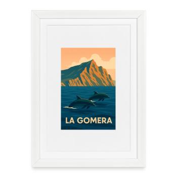 La Gomera Dolphins - Framed poster (27 × 37 cm) - white - Front