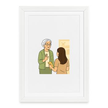 Mamie Karin - Affiche encadrée (27 × 37 cm) - blanc - Devant