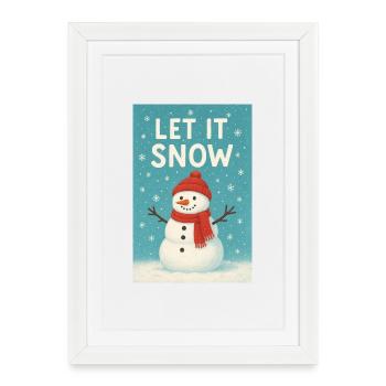 Let It Snow Snowman Design - Framed poster (27 × 37 cm) - white - Front