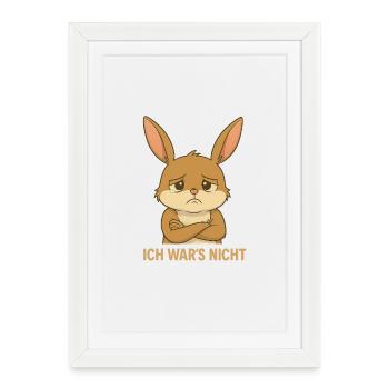 It wasn't me rabbit - Framed poster (27 × 37 cm) - white - Front