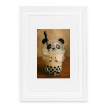 Panda Bubble Tea Cup Graphic - Framed poster (27 × 37 cm) - white - Front