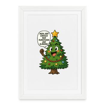 Funny Christmas Tree Saying - Framed poster (27 × 37 cm) - white - Front