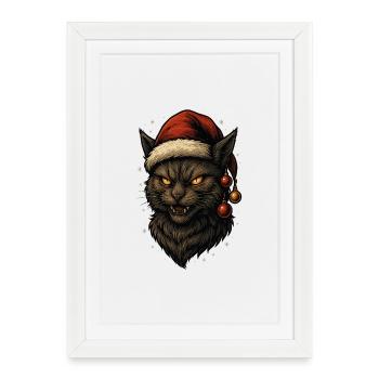 Gueule de bois noire de Noël - Affiche encadrée (27 × 37 cm) - blanc - Devant