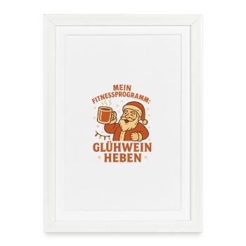 Mulled wine raise Christmas market funny saying - Framed poster (27 × 37 cm) - white - Front