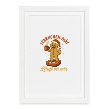 Gingerbread Diet Christmas Party Advent - Framed poster (27 × 37 cm) - white - Front
