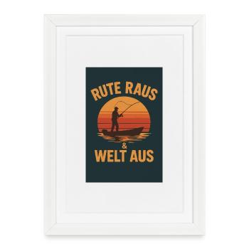 Rod Out & World Out - Framed poster (27 × 37 cm) - white - Front