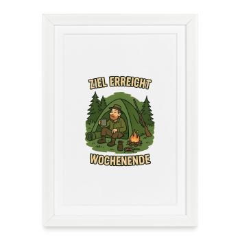 Fin de semaine de l’objectif atteint - Chasse / Chasseur - Affiche encadrée (27 × 37 cm) - blanc - Devant