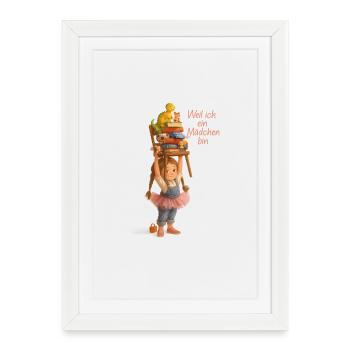 'CAUSE I'M A GIRL - Framed poster (27 × 37 cm) - white - Front