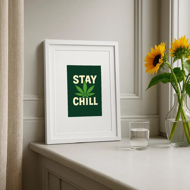 Stay Chill Cannabis Leaf Framed poster (27 × 37 cm)