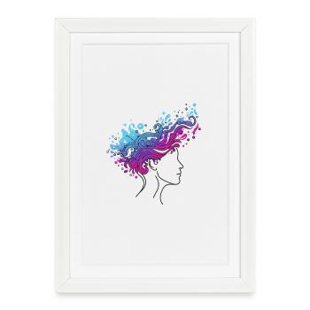Cosmic Flow of Thoughts – Abstract Head Design - Framed poster (27 × 37 cm) - white - Front