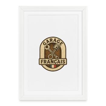 French Garage Vintage Pistons - Framed poster (27 × 37 cm) - white - Front