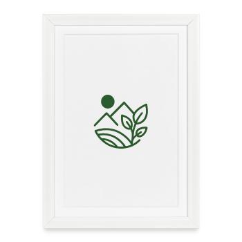 Horizon Vert Montagnes et Feuilles - Affiche encadrée (27 × 37 cm) - blanc - Devant
