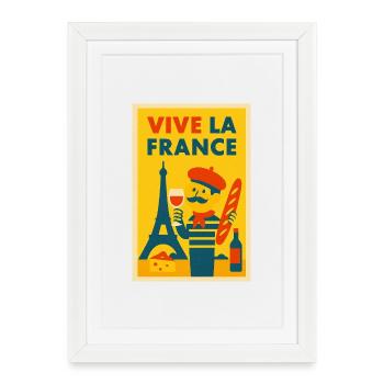 Vive La France Illustration - Framed poster (27 × 37 cm) - white - Front