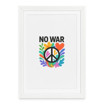 Dream of Peace No War Circle of Flowers - Framed poster (27 × 37 cm) - white - Front