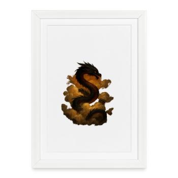 Cloud dragon in the sky - Framed poster (27 × 37 cm) - white - Front