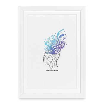 Mente Creativa – Ilustración Abstracta del Cerebro - Affiche encadrée (27 × 37 cm) - blanc - Devant
