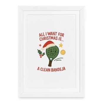 All I Want for Christmas Bandeja ... Padel XMAS - Framed poster (27 × 37 cm) - white - Front