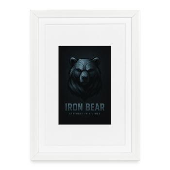 Iron Bear Strength in Silence - Framed poster (27 × 37 cm) - white - Front