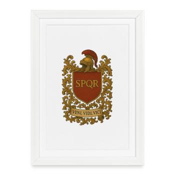 Rome Legion Gladiator Armoiries SPQR - Affiche encadrée (27 × 37 cm) - blanc - Devant