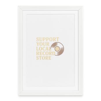 Support Local Record Store Vinyl Tee - Framed poster (27 × 37 cm) - white - Front