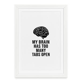 MY BRAIN HAS TOO MANY TABS OPEN - Affiche encadrée (27 × 37 cm) - blanc - Devant