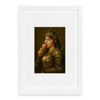 Rüstungszauber Eisgenuss - Framed poster (27 × 37 cm) - white - Front