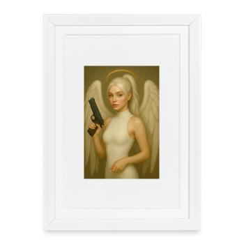 Angel with Weapon - Framed poster (27 × 37 cm) - white - Front