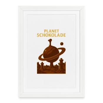Planète Chocolat Fontaine de Chocolat - Affiche encadrée (27 × 37 cm) - blanc - Devant