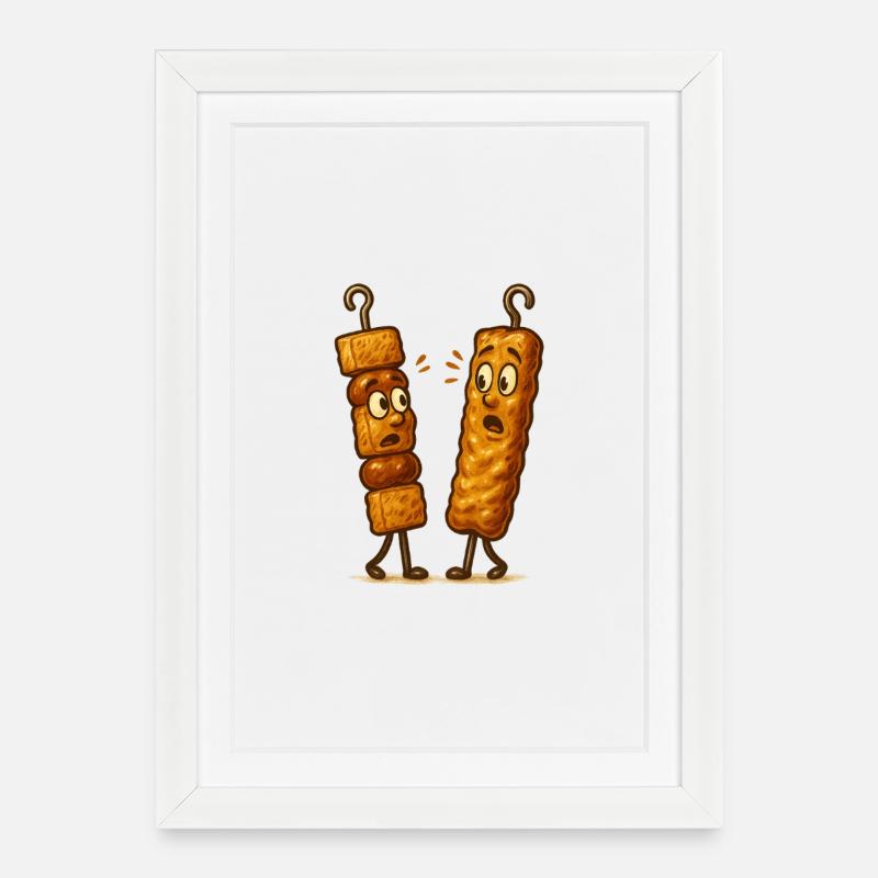 Shashlik vs Kebab - Framed poster (27 × 37 cm) - white