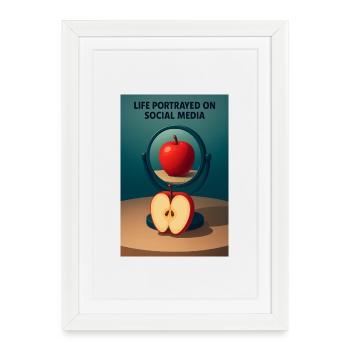 The apple's mirror of social life - Framed poster (27 × 37 cm) - white - Front