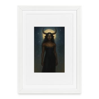 Mystical Horn Goddess - Framed poster (27 × 37 cm) - white - Front